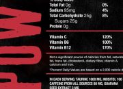 Nutrition facts of a four loko