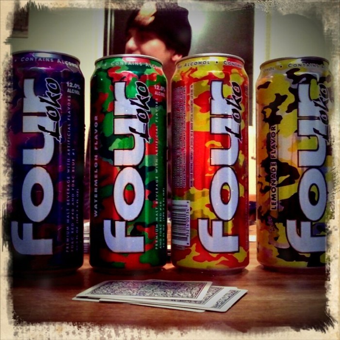 Nutrition facts of a four loko