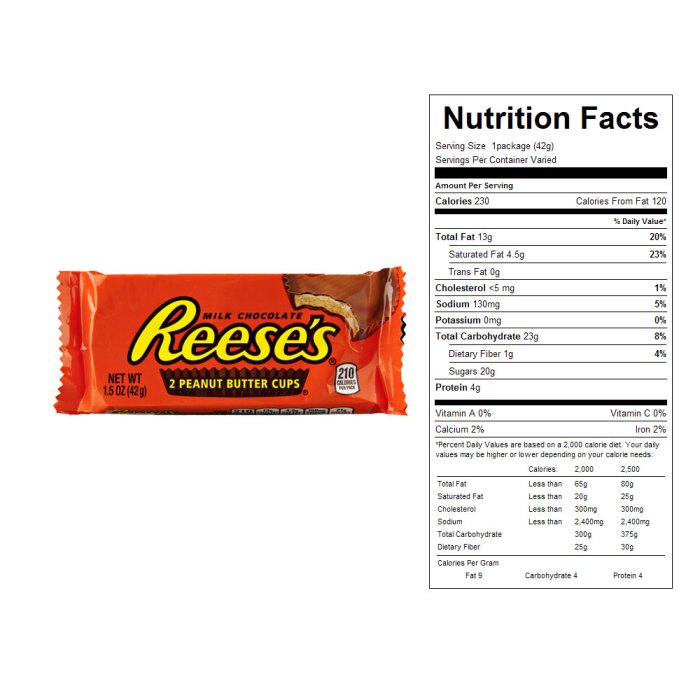 Reese's cup nutrition facts